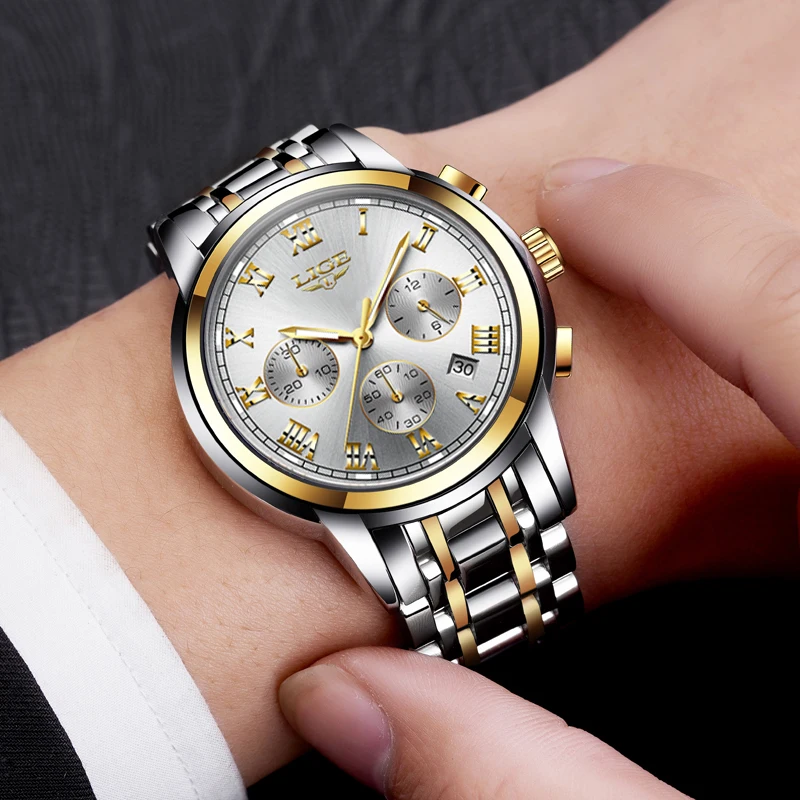LIGE 2019 Men's Watches Military Luxury Watch Mens Quartz Stainless Steel Clock Fashion Chronograph Man Relogio Masculino | Наручные
