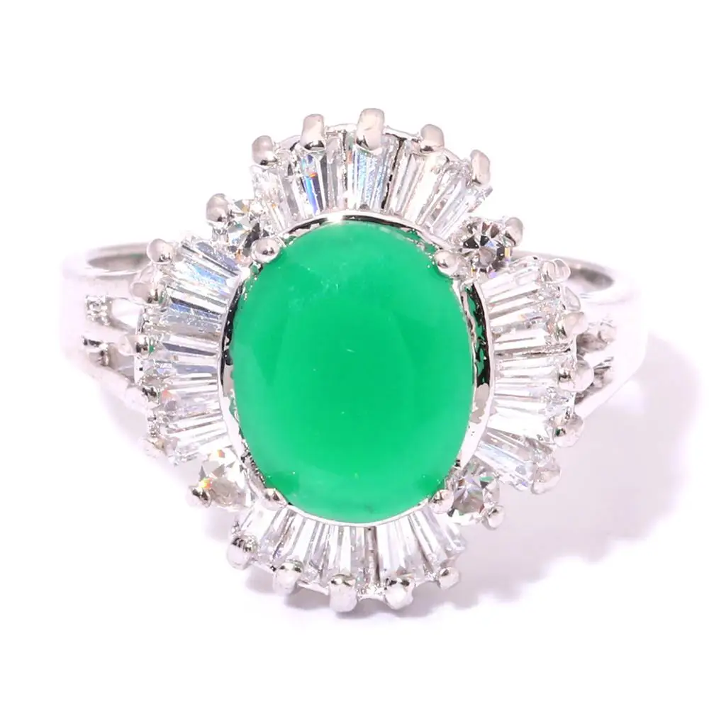 CiNily Зеленый Кварц Белый Циркон Кубический Цирконий Серебряный Позолоченный