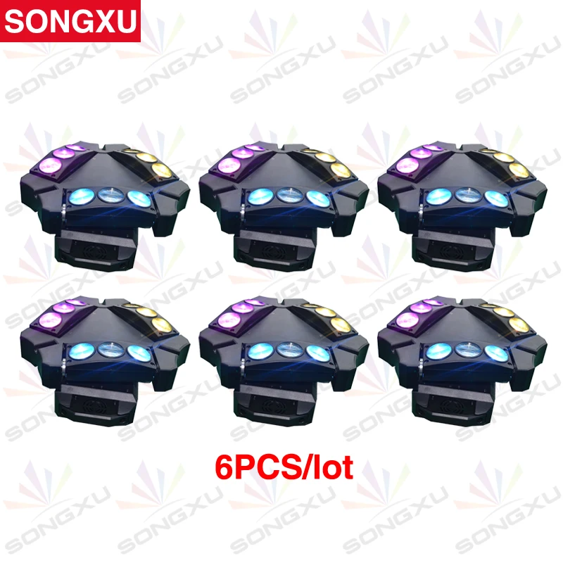 SONGXU 6 шт./лот оптовая продажа светодиодный светильник RGBW 9x10 Вт с лучом паука