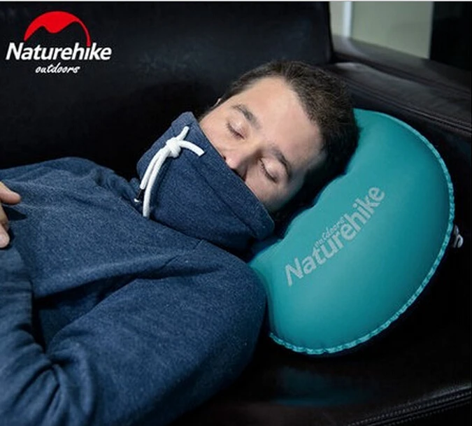 Надувная подушка Naturehike сверхлегкая Складная вогнутая из ТПУ портативная для шеи