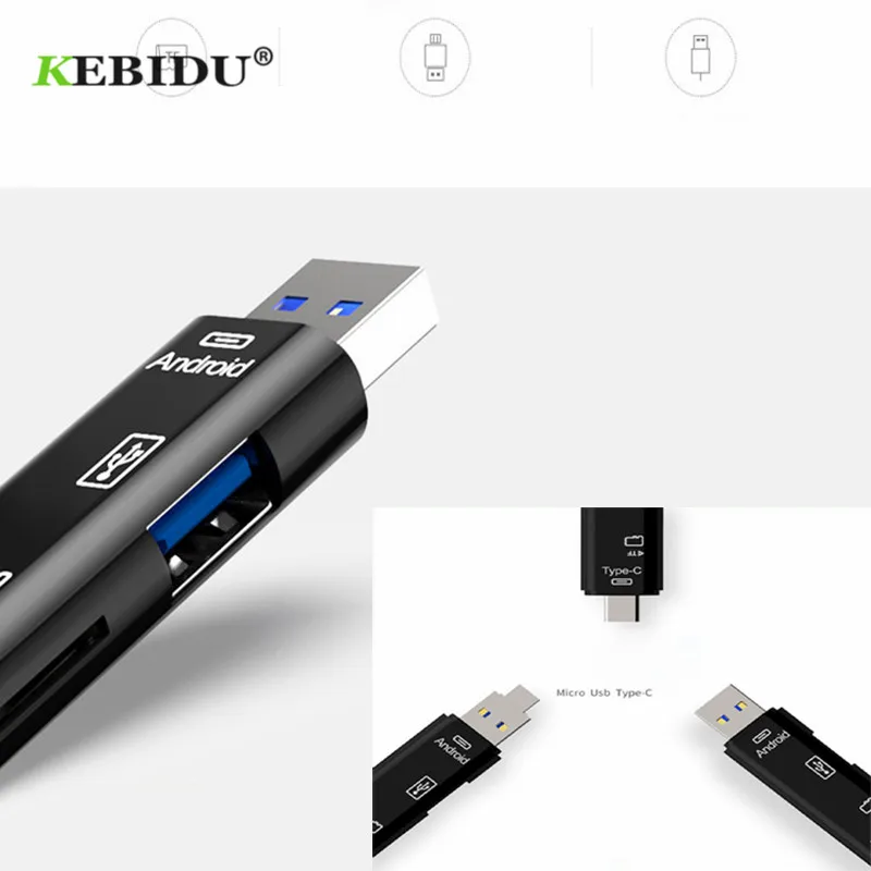 USB-ресивер Kebidu 5-в-1 OTG TF-кардридер адаптер высокоскоростной USB 2 0 чтение