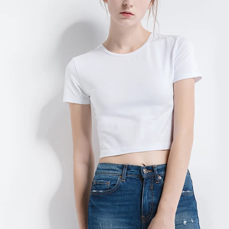 CANVAUS хлопковая короткая футболка с круглым вырезом коротким рукавом однотонный