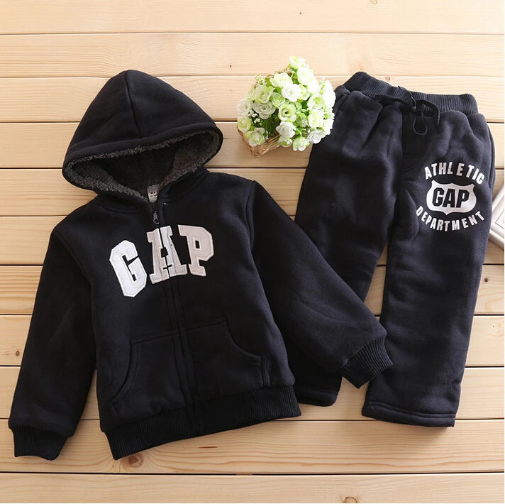 2016 Hot Sell Boys Girls Children Winter Wool Sherpa Baby Sports Suit Jacket Sweater Coat &amp Pants Thicken Kids Clothes Set | Детская