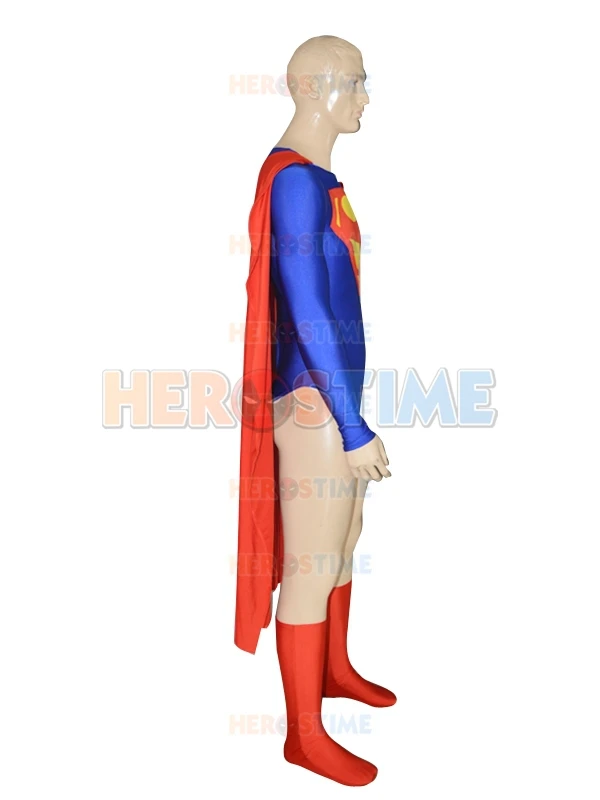Новый дизайн костюм супергероя Супермена красный и синий спандекс зентай