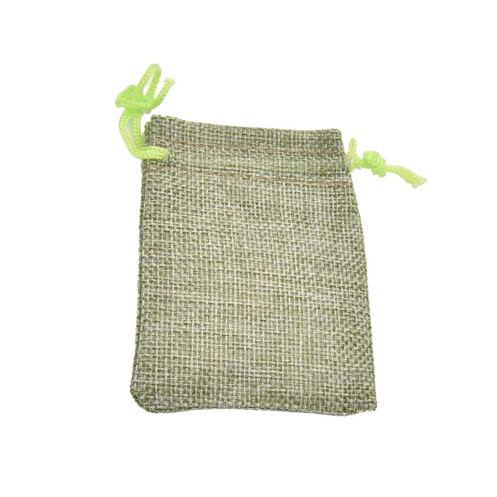 7cmx9cm Green 10 шт. 7x9 см 10x14 см мини Мешковина джутовые мешки со шнурком ювелирные изделия сумки Рождество деревенский мешок - Цвет: 7cmx9cm Green