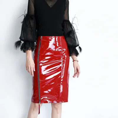 

Tao Ting Li Na New Fashion Real Genuine Sheep Leather Skirt E60