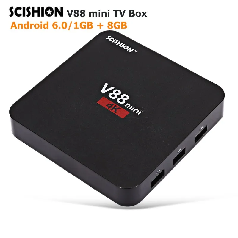 Оригинальный SCISHION V88 мини Smart ТВ коробка RK3229 4 Core K 1 ГБ Оперативная память 8 GB