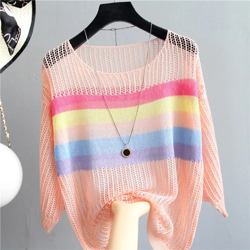 

Loose Knitted Patchwork Blouse Women Pullovers Womens Tops And Blouses Female Knitted White Shirt Ladies Tops For Summer