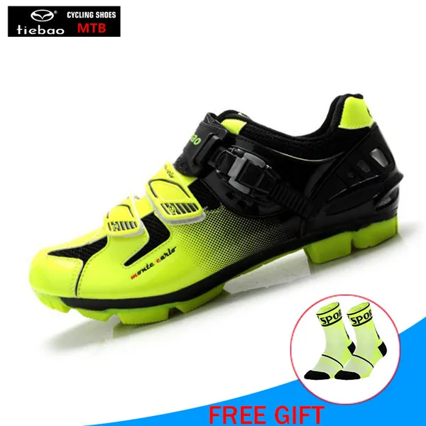 1303 shoes green TIEBAO профессиональная обувь для велоспорта Sapatilha Ciclismo Mtb обувь мужская обувь для горного велосипеда обувь для езды на велосипеде уличные спортивные кроссовки - Цвет: 1303 shoes green
