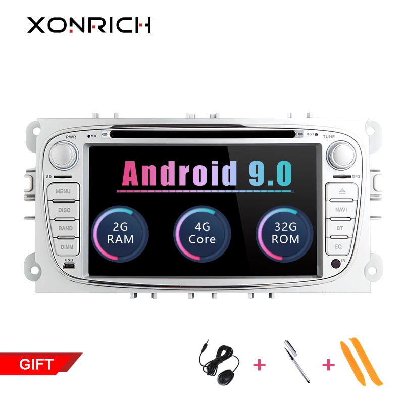 Xonrich 2 Din Android 9 0 автомобильный Радио мультимедийный плеер для Ford Focus Mondeo 4 S-Max C-Max Galaxy