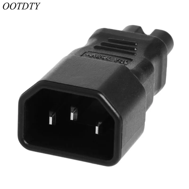 OOTDTY IEC 320 Kettle 3 Pin C14 Male к C7 Female адаптер преобразователя питания штепсельная