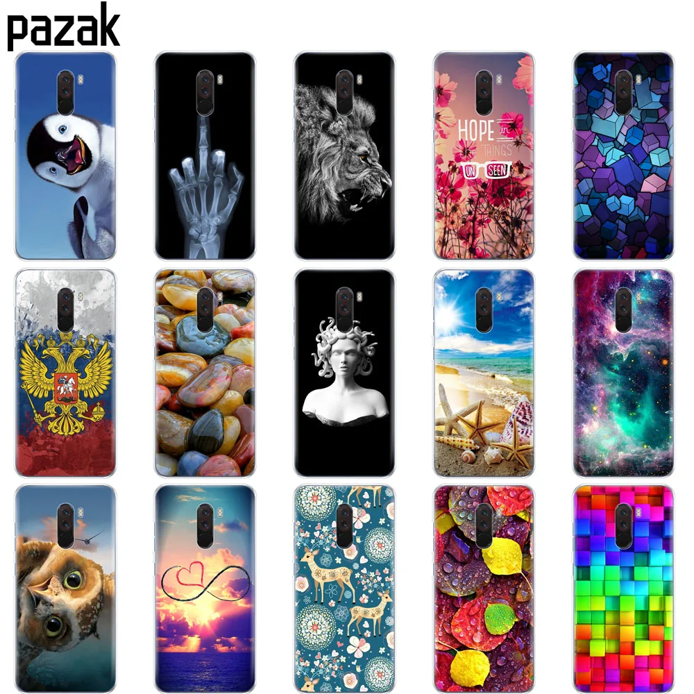 For Xiaomi Pocophone F1 Case Poco cover Silicon Soft TPU coque on Global F 1 bumper copa cute | Мобильные телефоны и