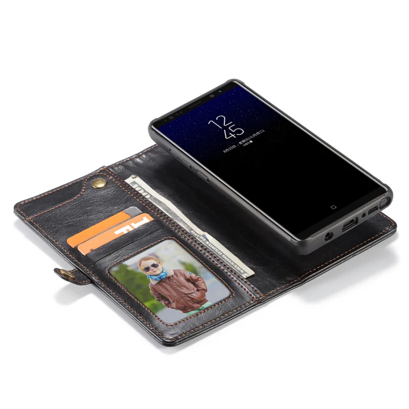 Высококачественный кожаный чехол-книжка с бумажником для samsung Galaxy Note 8 S8 S9 Plus iPhone X 6 6s 7 8 Plus кожаный и силиконовый чехол для телефона