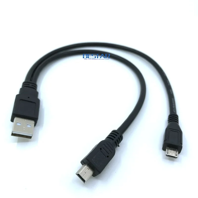2 в 1 комбинированный мини usb и микро USB 0 micro 5 контактный разъем Y образный кабель 30