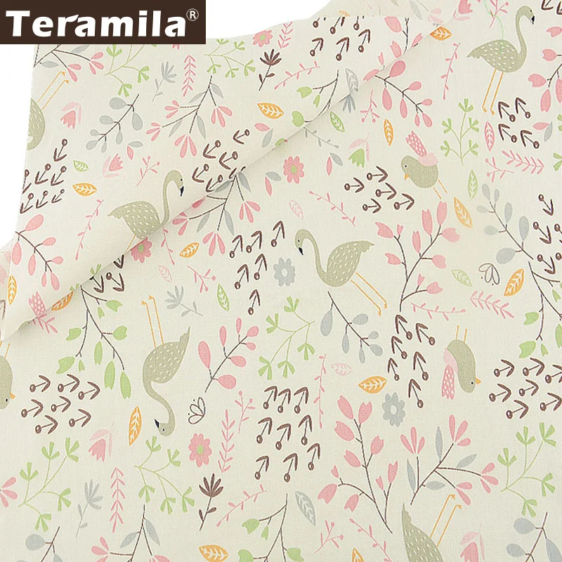 Teramila 100% хлопок ткань Telas DIY Одежда саржа материал Tecido розовая тема мультфильм