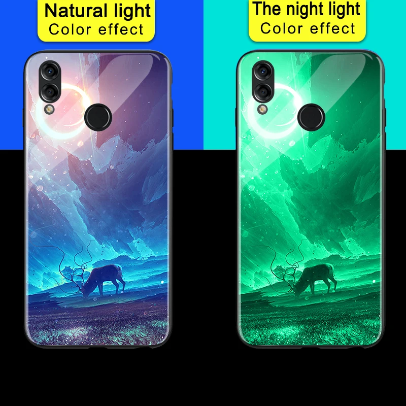 Светящийся чехол для телефона s для huawei P9 P10 Plus/P20 Pro, блестящий стеклянный чехол для huawei P20 Lite NOVA 3E, чехол - Цвет: Design02
