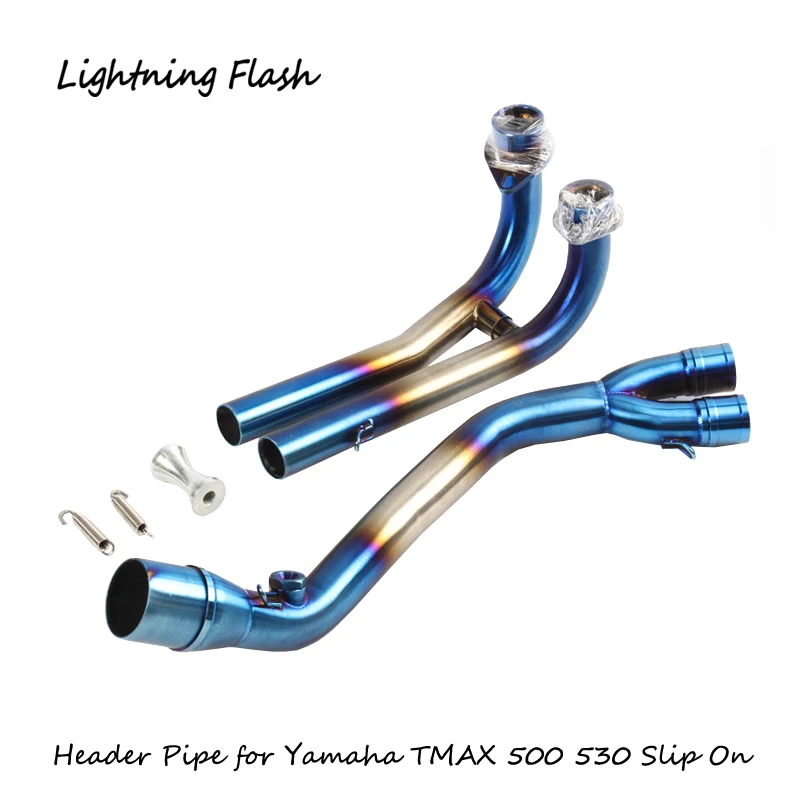 Для Yamaha slip on NMAX 125 155 SMAX 155 XMAX 300 TMAX 500 530 выхлопная труба мотоцикла из нержавеющей стали коллекторная труба 50,8 мм - Цвет: TMAX-B