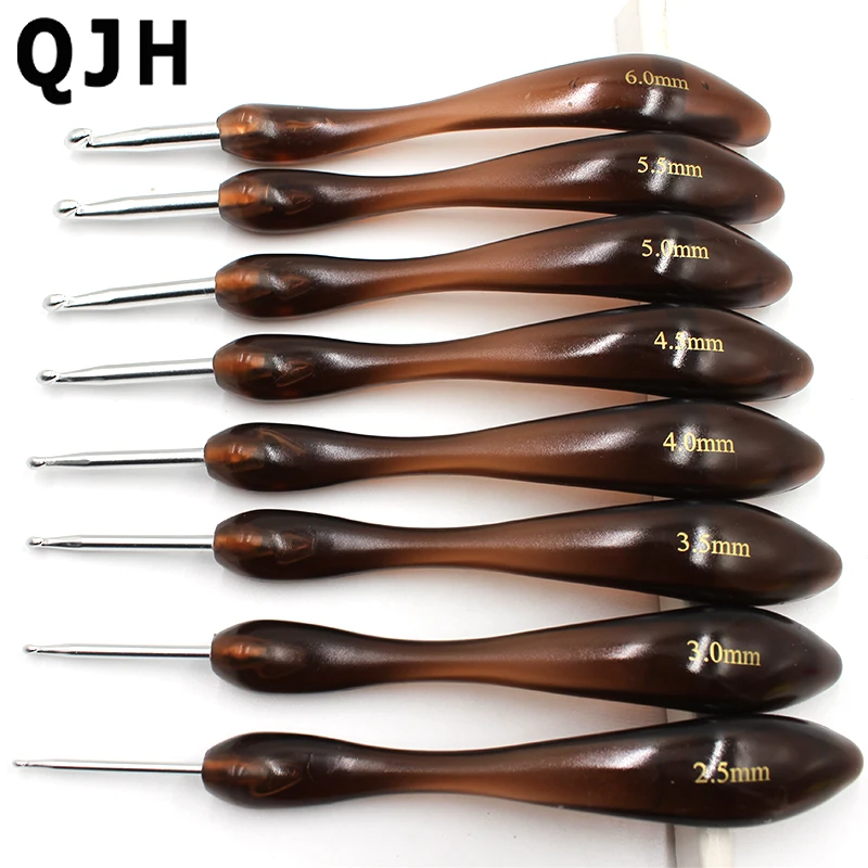 8 шт. пластиковые крючки для вязания крючком в форме коричневой ложки 2 5 6 0 мм|weaving