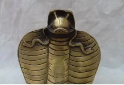 China Year Zodiac Bronze Animals FengShui Wealth Naja Cobra Snake Elapoid Statue | Дом и сад