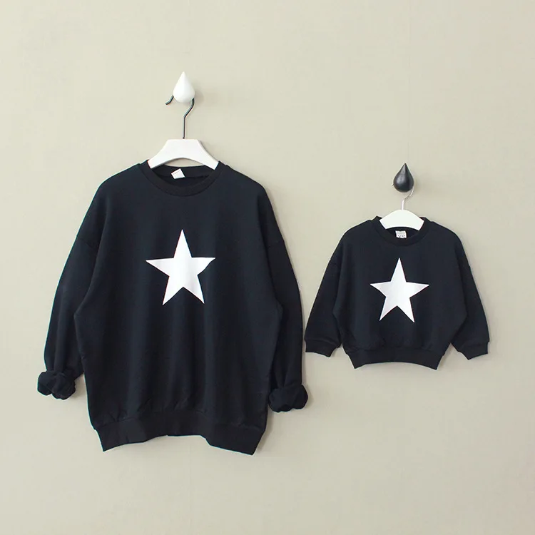 2019 одинаковые комплекты для семьи с длинным рукавом Круглый воротник из плотного