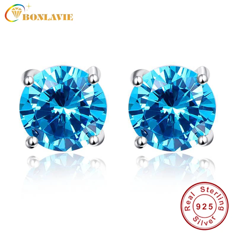 BONLAVIE роскошные серьги с топазом оптовая продажа гвоздики из стерлингового