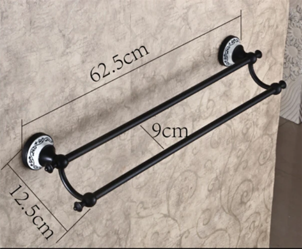 Ванная комната настенный Штанги для полотенец латунь двойной Полотенца шельфа