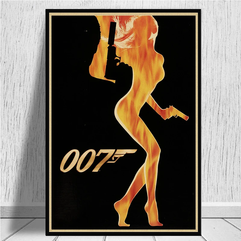 007 Джеймс Бонд агенте Коннери Майкл Крейг классический экшн-фильм крафт-бумага Бар плакат ретро плакат декоративной живописи