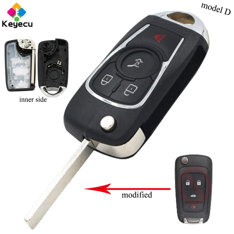 KEYECU Модифицированная откидная оболочка ключа дистанционного управления с 2/3/4