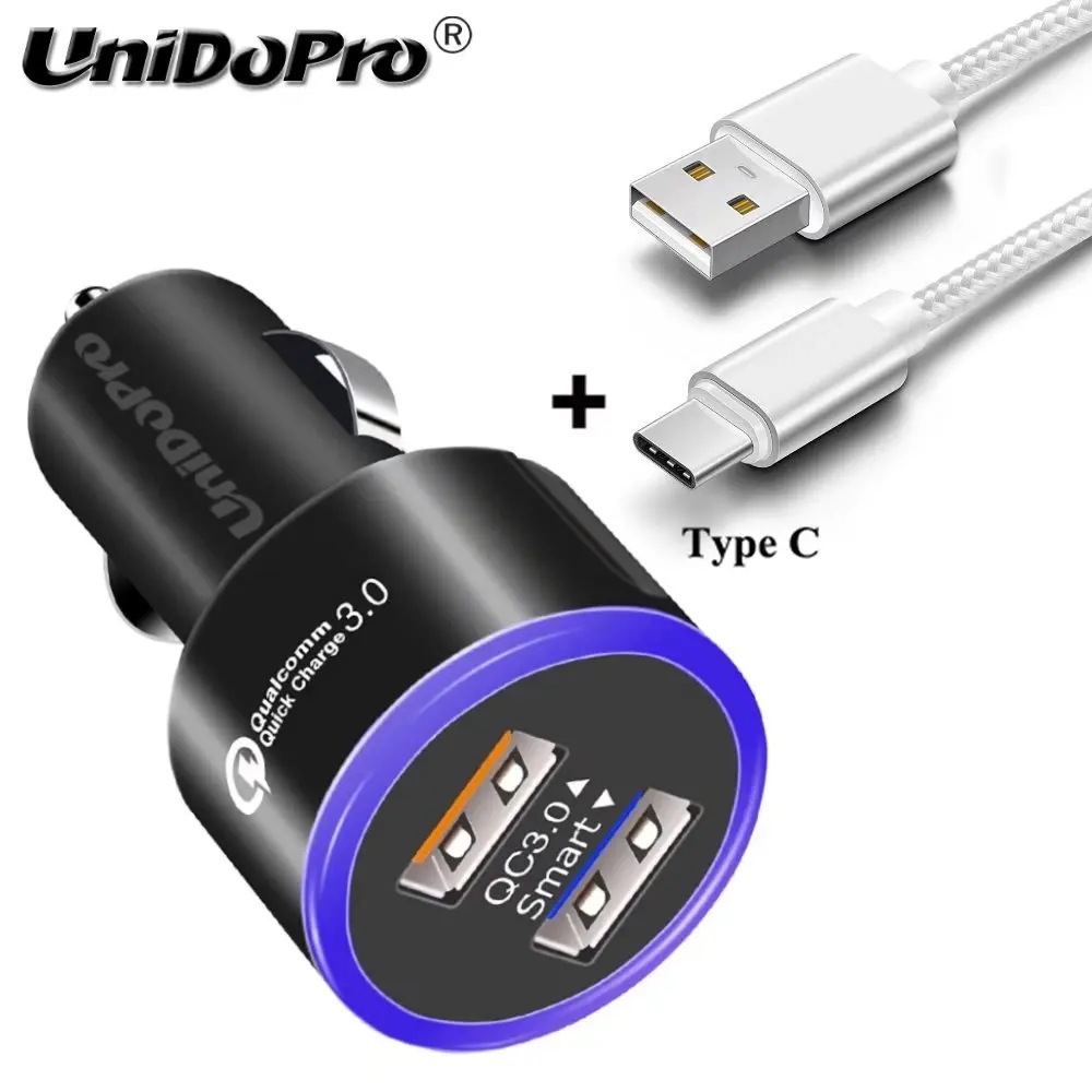 2USB QC 3 0 35 Вт Быстрое Автомобильное зарядное устройство + фута кабель типа C для Sony