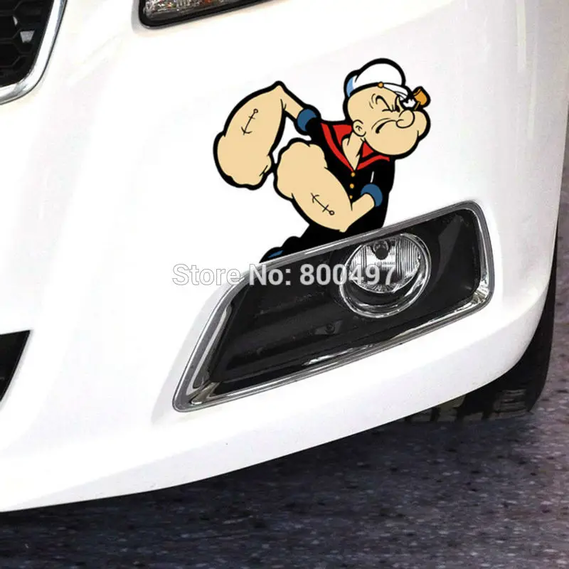 10 x новейшие Стикеры для стайлинга автомобиля забавные Popeye матросские мышцы