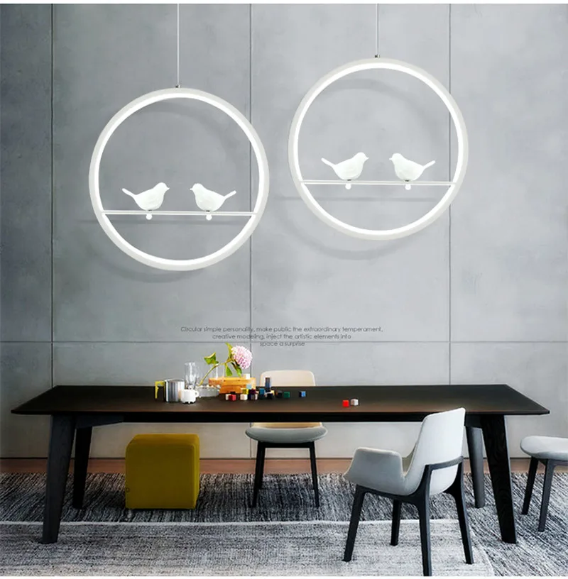 Современный Креативный светодиодный светильник в виде птицы подвесной для