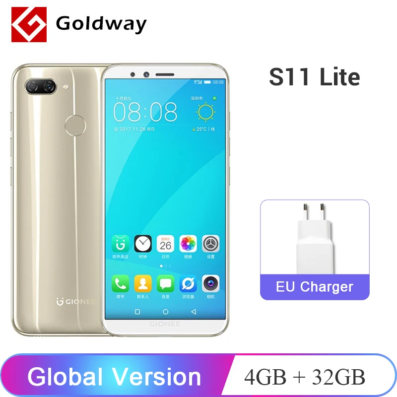 Глобальная версия GIONEE S11 Lite Snapdragon 430 Octa Core 4 Гб оперативной памяти 32 встроенной 64 GB