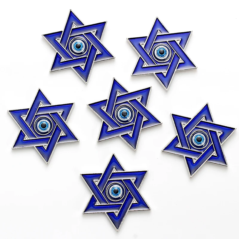 MEIBEADS Мода Evil Eye сплав Синяя Звезда Шарм Синий глаз для холодильника магнит &amp
