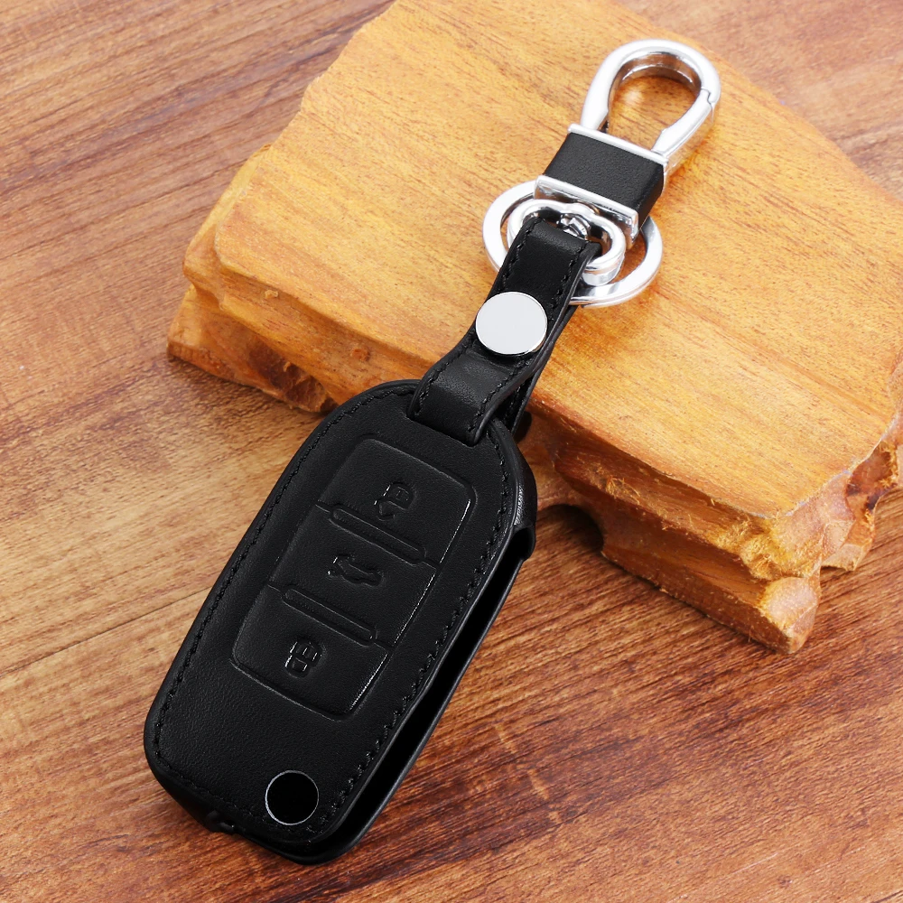 Новый дизайн чехол для автомобильного ключа из натуральной кожи Skoda Octavia A4 A5 Fabia