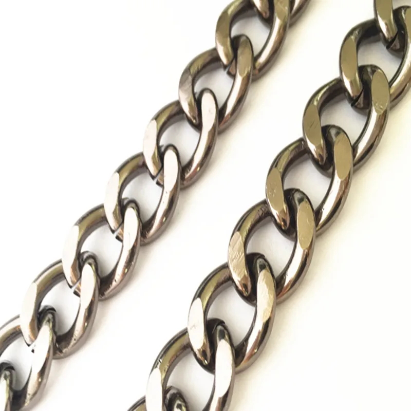 

21MMx24MM Gunmetal Black Big Aluminum Necklace Pendant Accessories Bags Chains 1M (3.2Feet)/Lot