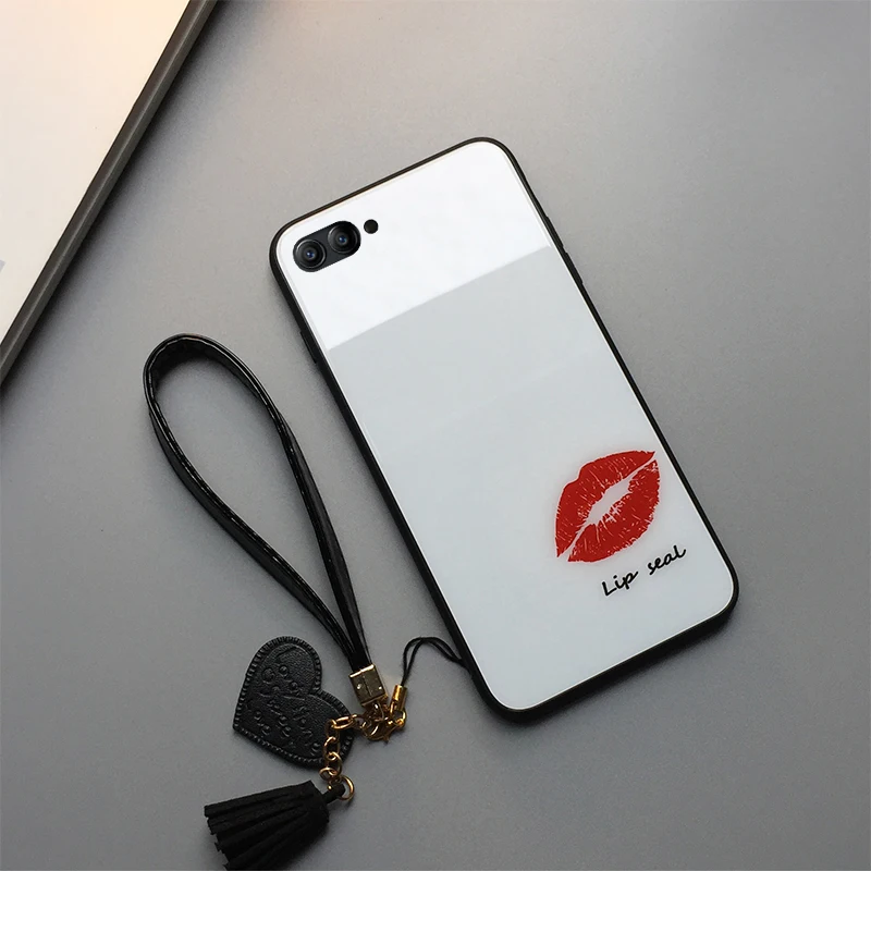 BONVAN чехол для iPhone X XR XS Max 7 case закаленное стекло Жесткий Чехол губы печати кисточкой шнурки чехол на айфон 6 6S 7 8 плюс случай защиты чехлы на телефон