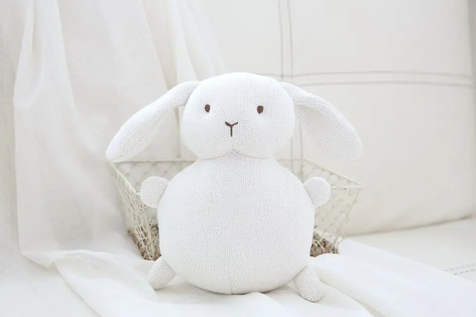 rabbit Детская шерсть для вязания кролика игрушечные единороги маленький ребенок успокаивающие мягкие игрушки для детей Собаки Мягкие плюшевые животные детские погремушки - Цвет: rabbit