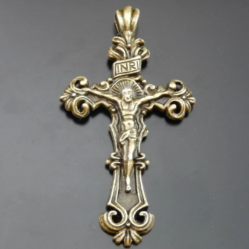 

4PCS 60*34*4mm Antique Bronze Jesus Cross Alloy Charms Pendant Jewelry Making 50018