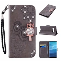 diamond owl strap wallet leather case for samsung galaxy s20 ultra note 20 10 9 8 s10 lite s8 s9 plus flip magnet cover bag case