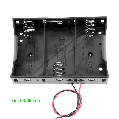 

4.5V Battery Holder Case Storage Box 3 x 1.5V D Batteries Wire Leads 5Pcs