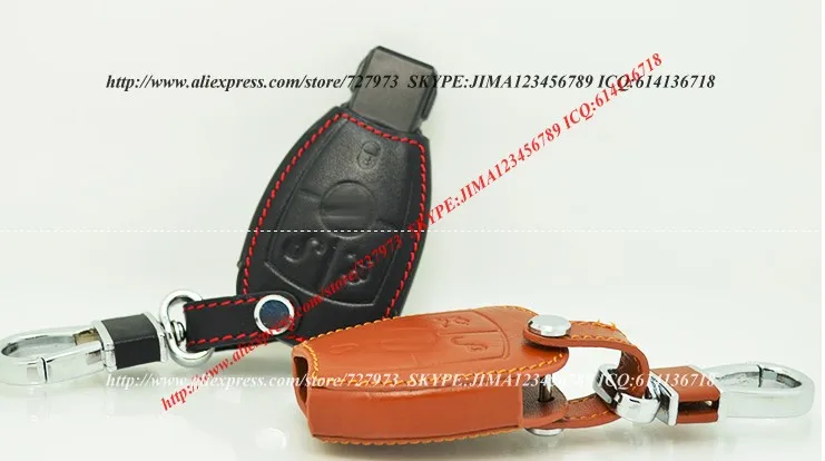 Высокое качество 100% воловья кожа автомобильный чехол для ключей кольцо MERCEDES-BENZ