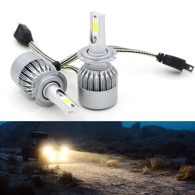 Edislight H7 светодиодный фар лампы Conversion Kit 72 W 7600LM 6000 K Белый автомобилей ближнего света лампы Автомобильные фары Противотуманные Лампа