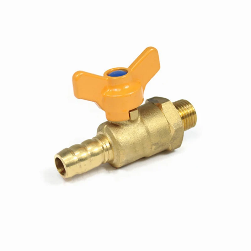 8 мм 10 12 шланг Барб x 1/2 &quotBSP Мужская резьба латунный запорный шаровой клапан с
