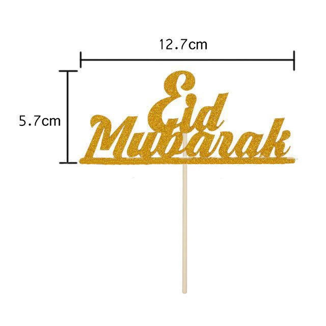 Gold 2 Рамадан торт Топпер Eid Mubarak Золотая блестящая бумага украшения для кексов для Hajj Mubarak Украшения мусульманские Eid выпечки Baby Shower - Цвет: Gold 2
