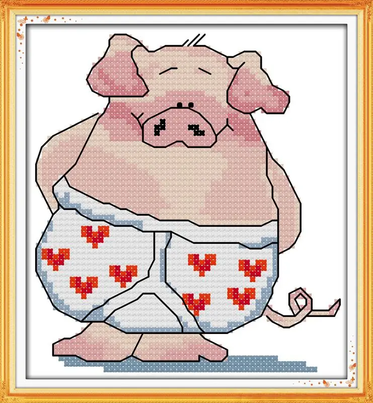 Набор для вышивки крестиком Dmc сделай сам сестры/брата свиньи 11CT 14CT|counted cross stitch