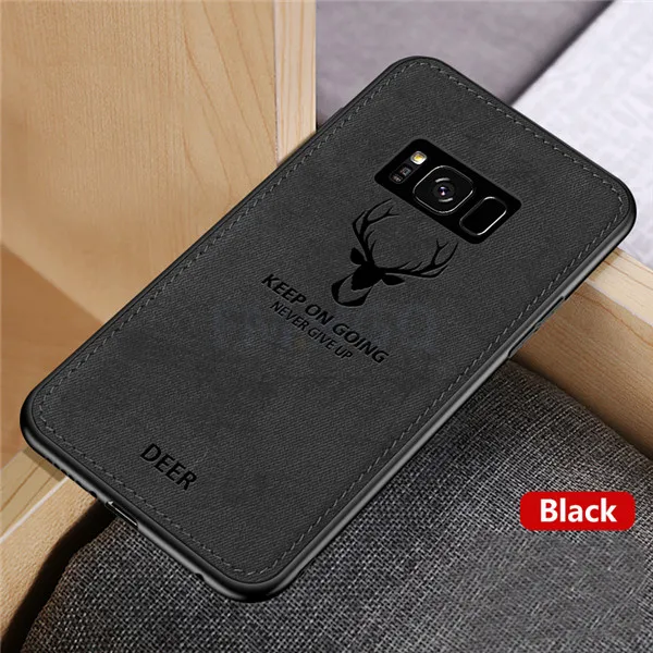 Black Чехол для samsung Galaxy S9 S8 с объемной текстурой оленя из мягкого ТПУ на магните, чехол со встроенной магнитной пластиной для S10 S9 S8 Plus E - Цвет: Black