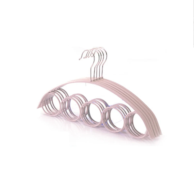 Nordic Pink Пластик 5 кольцо круглого сечения Костюмы Вешалки для шарф вешалка для ремней костюмы платья с брюками рубашка-пальто Non-Slip Органайзер стеллаж для выставки товаров - Цвет: Nordic Pink