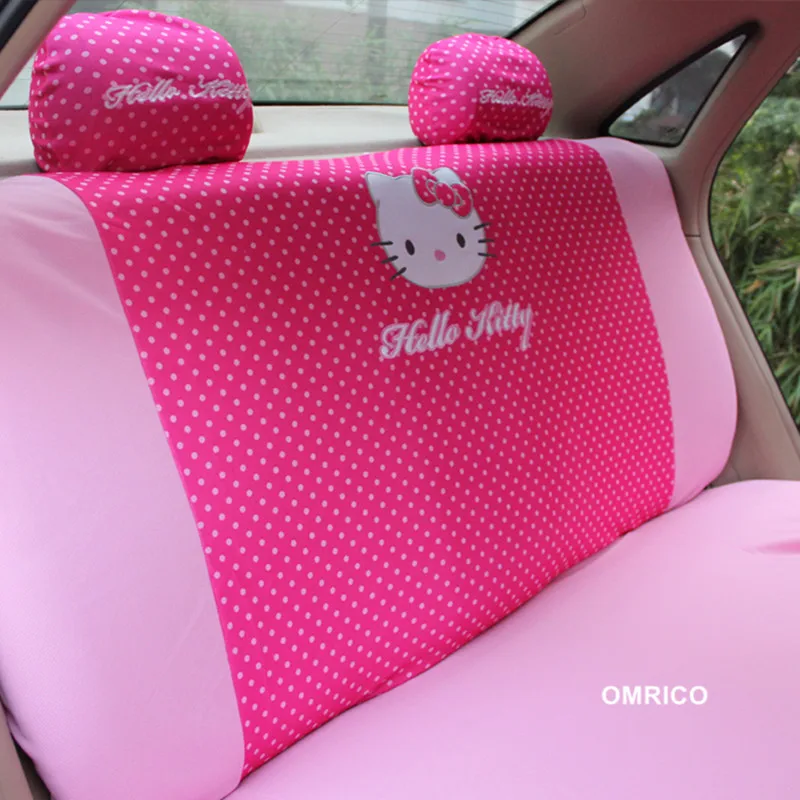 1 Компл./10 Шт. Cute Hello Kitty Комфортно Розовый Сиденье Автомобиля Включает
