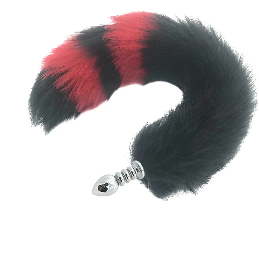 Black Wolf Fake hair Lovely Fox Tail Butt Metal Plug Long Anal Sex Toy Animal RolePlay Cosplay Products Shop | Красота и здоровье