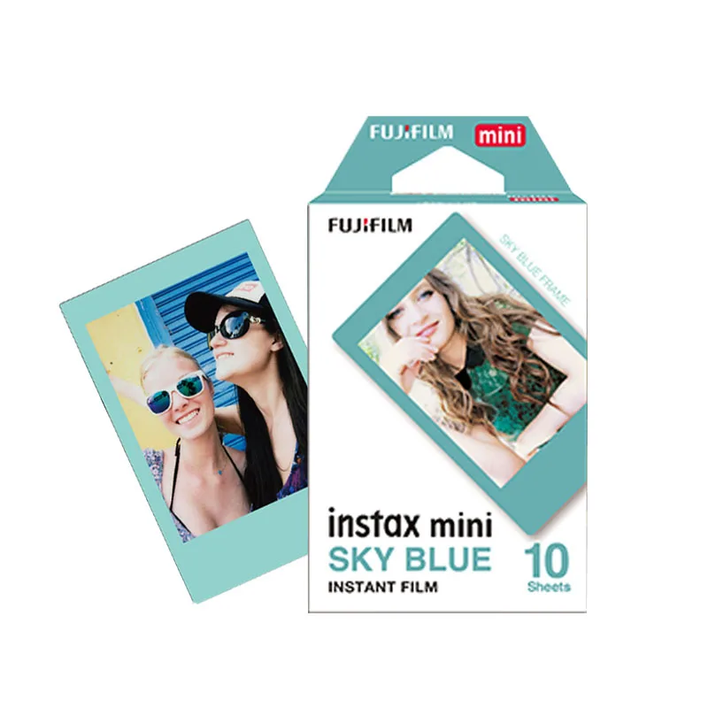 Blue Подлинная Fujifilm Instax Mini 8 9 цветная фотобумага 10 шт. для Fuji 9 8 7s 50 90 25 70 Share SP-2 SP-1 Liplay мгновенная камера - Цвет: Blue